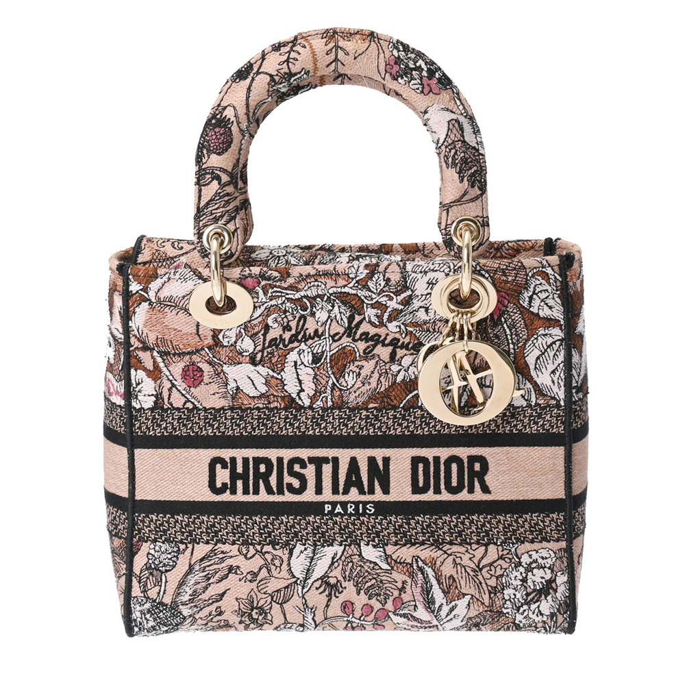 CHRISTIAN DIOR LADY LITE Pink Canvas Handbag